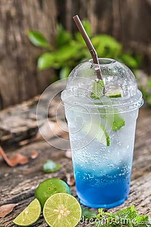 Ice blue hawaii soda drink Stock Photo