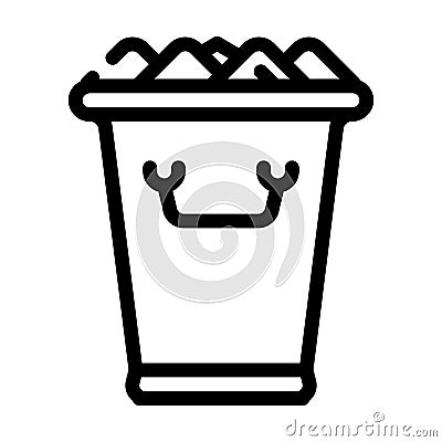 ice bucket bartender line icon vector illustration Vector Illustration