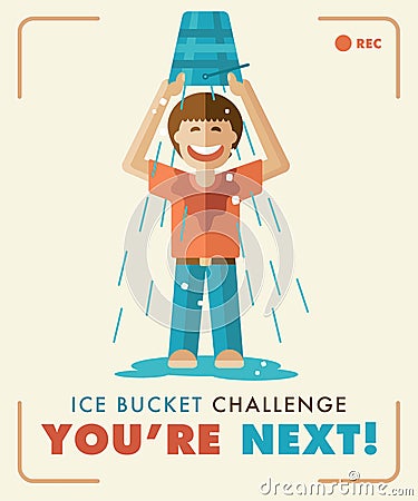 Ice Bucket Challenge. You're next! Vector Illustration