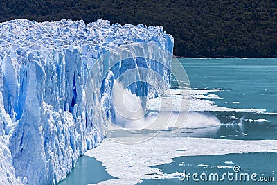 Ice Calving at the Perito Moreno Glacier, in El Calafate, Patagonia, Argentina Stock Photo