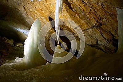 Ice cave Stock Photo