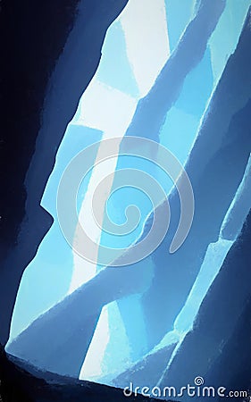 Ice cave - abstract digital art Stock Photo