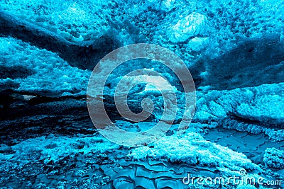 Ice Cave Iceland Stock Photo