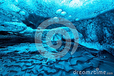 Ice Cave Iceland Stock Photo