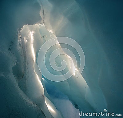 Ice Cave Light 1, Alaska Stock Photo