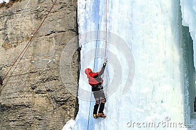 Ice climbing Stock Photo