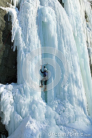 Ice climbing Stock Photo