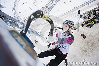 Ice Climbing World Championship 2011 Editorial Stock Photo