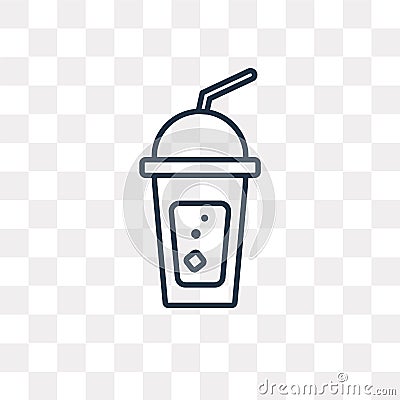 Ice coffee vector icon isolated on transparent background, linea Vector Illustration