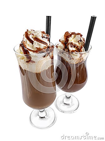 Ice coffee on white background Stock Photo