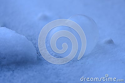 Ice cold blue frozen bubble Stock Photo