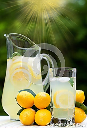 Ice Cold Lemonade With Mint Stock Photo