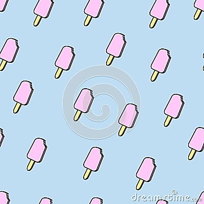 Ice cream background. Seamless pattern. Vector illustration. Vector Illustration