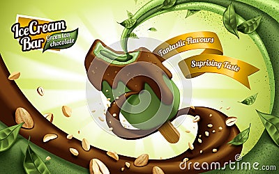 Ice cream bar ads Vector Illustration