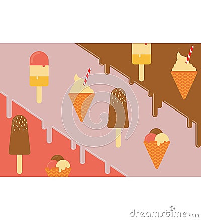 Ice Cream Candy Background Vector Illustration