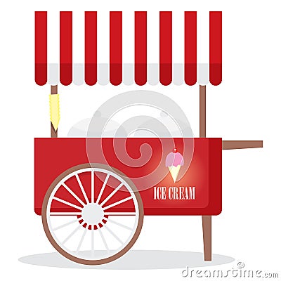 Ice Cream Cart Vector Illustration