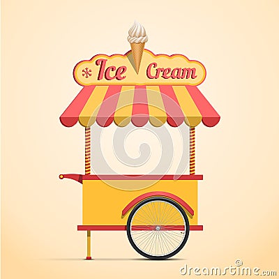 Ice cream cart Vector Illustration