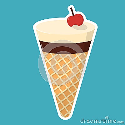 Ice cream in cartoon style Vector Illustration