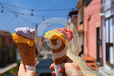 Ice cream in Castelsardo Stock Photo