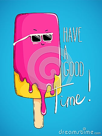 Ice cream character Vector Illustration