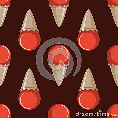 Ice cream choco cone seamless pattern background Vector Illustration