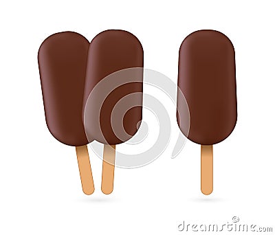 Ice cream chocolate escimo icon Vector Illustration