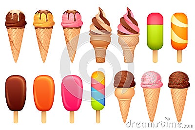 Ice Cream Collection Vector Illustration