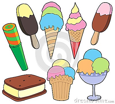 Ice cream collection Vector Illustration