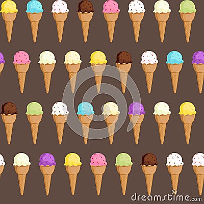 Ice cream collection pattern Vector Illustration