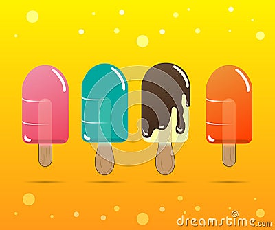 Ice cream colorful jelly and chocolate. vector illustration. Vector Illustration