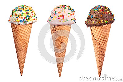 Ice Cream Cone Assortment Stock Photo