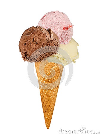 Ice cream in cone Stock Photo