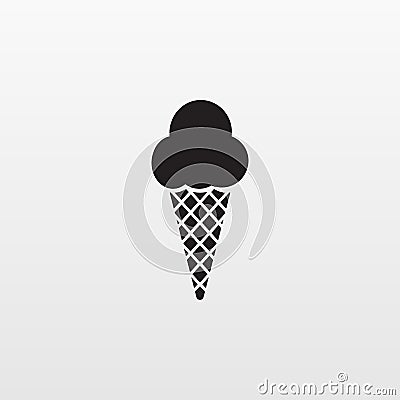 Ice cream cone icon isolated. Modern sweet vanilla desert sign. Trendy vector chocolate cram symbol Vector Illustration