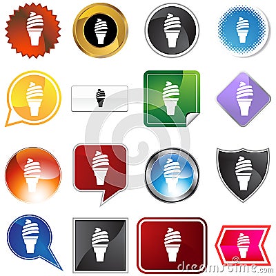 Ice Cream Cone Icon Set Vector Illustration