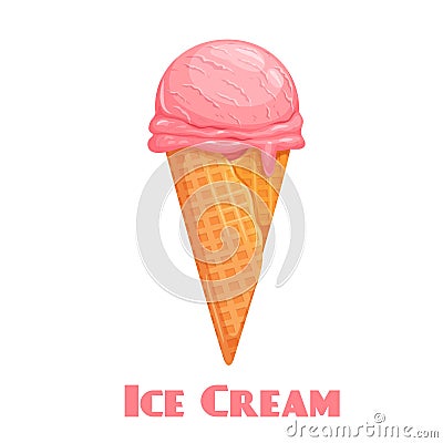 Ice cream cone icon Vector Illustration