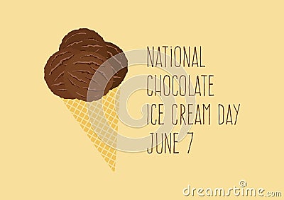 National Chocolate Ice Cream Day vector Vector Illustration