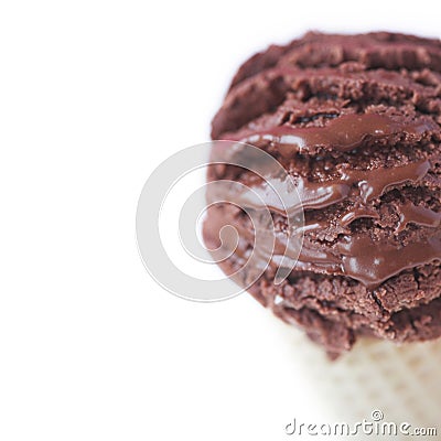 Ice cream cone organic chocolate Stock Photo