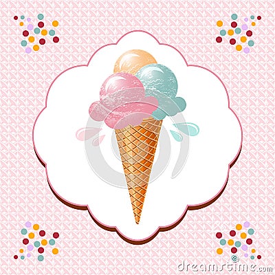 Ice cream cone Vector Illustration