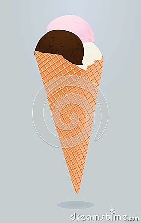 Ice cream in cone with scopes Vector Illustration