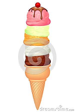 Ice Cream Cone Vector Illustration