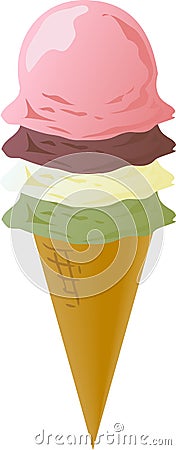 Ice cream cones Vector Illustration