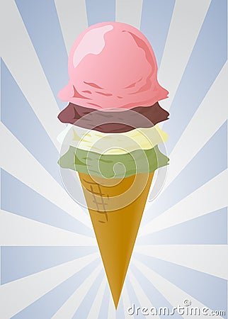 Ice cream cones Vector Illustration