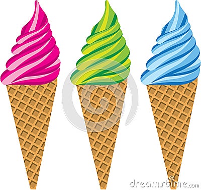 Ice Cream cones vector Vector Illustration