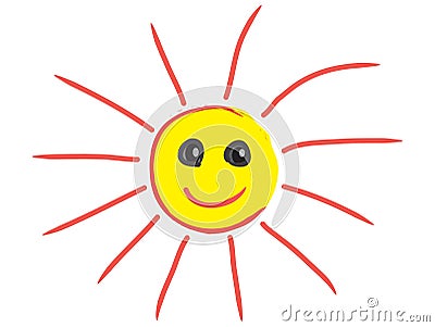 Smiling sun. happy sun. Sun Stock Photo