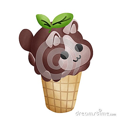 Ice cream cute bear Stock Photo