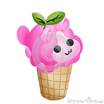 Ice cream cute bear Stock Photo