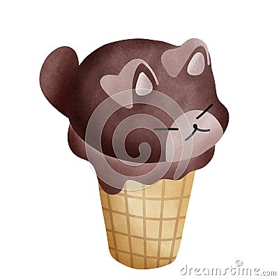 Ice cream cute bear Stock Photo