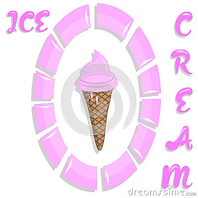 Ice cream design. Pink Vector Illustration