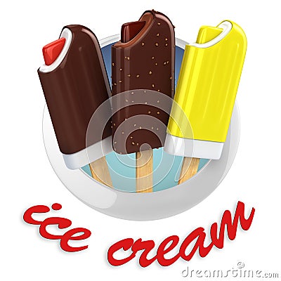 Ice cream emblem Cartoon Illustration