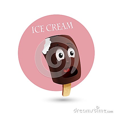 Ice Cream emblem Vector Illustration